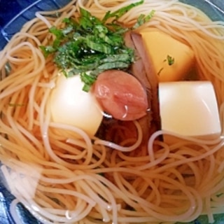 冷奴とそうめん鉢